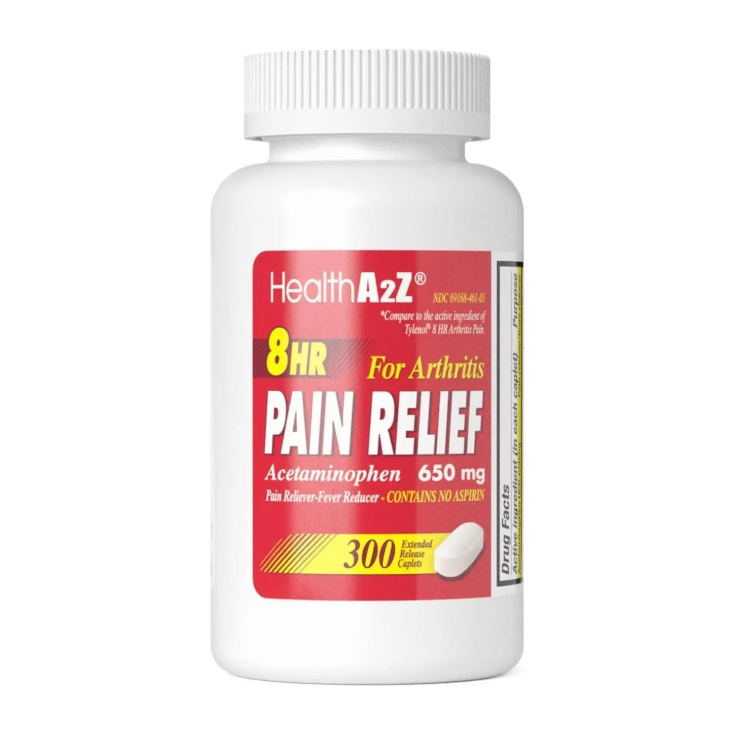 HealthA2Z® Pain Relief Extended Release | Acetaminophen 650mg | 8 Hours | Arthiritis Pain | Pain Reliever - Fever Reducer | Contains no Aspirin (300 Count) - Maple Wellness Supplements