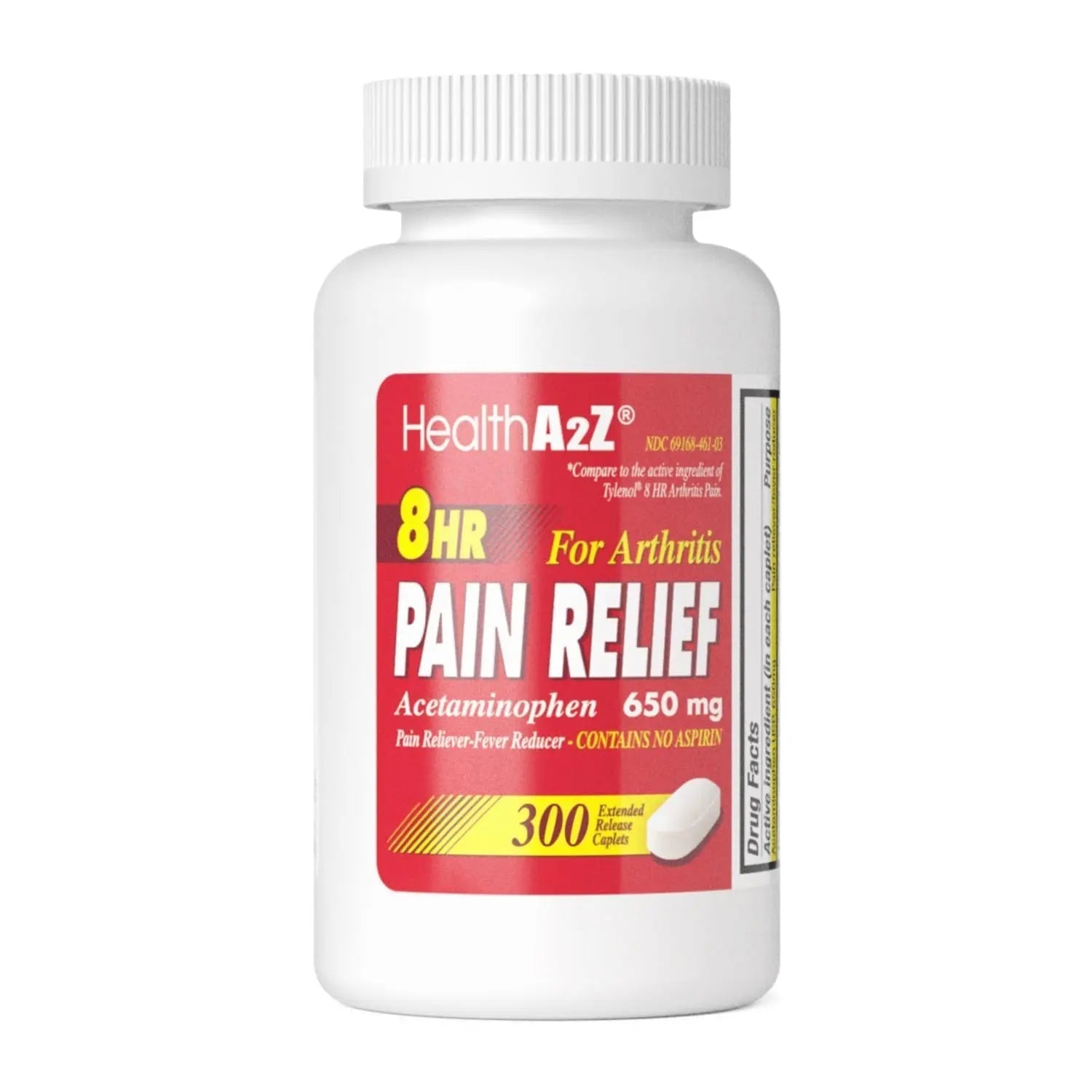HealthA2Z® Pain Relief Extended Release | Acetaminophen 650mg | 8 Hours | Arthiritis Pain | Pain Reliever - Fever Reducer | Contains no Aspirin (300 Count) - Maple Wellness Supplements