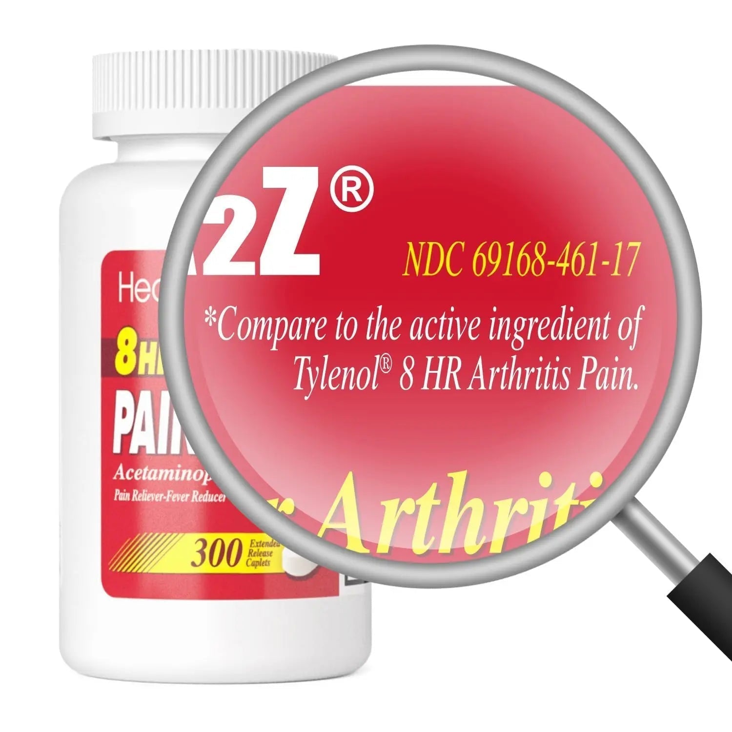 HealthA2Z® Pain Relief Extended Release | Acetaminophen 650mg | 8 Hours | Arthiritis Pain | Pain Reliever - Fever Reducer | Contains no Aspirin (300 Count) - Maple Wellness Supplements