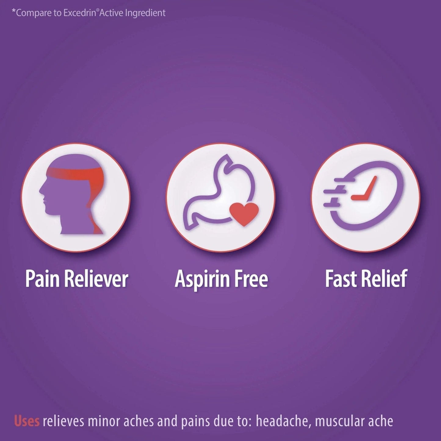 HealthA2Z® Tension Headache Relief | Acetaminophen 500mg | Caffeine 65mg | Pain Reliever Aid | Aspirin Free (200 caplets (Pack of 1)) - Maple Wellness Supplements