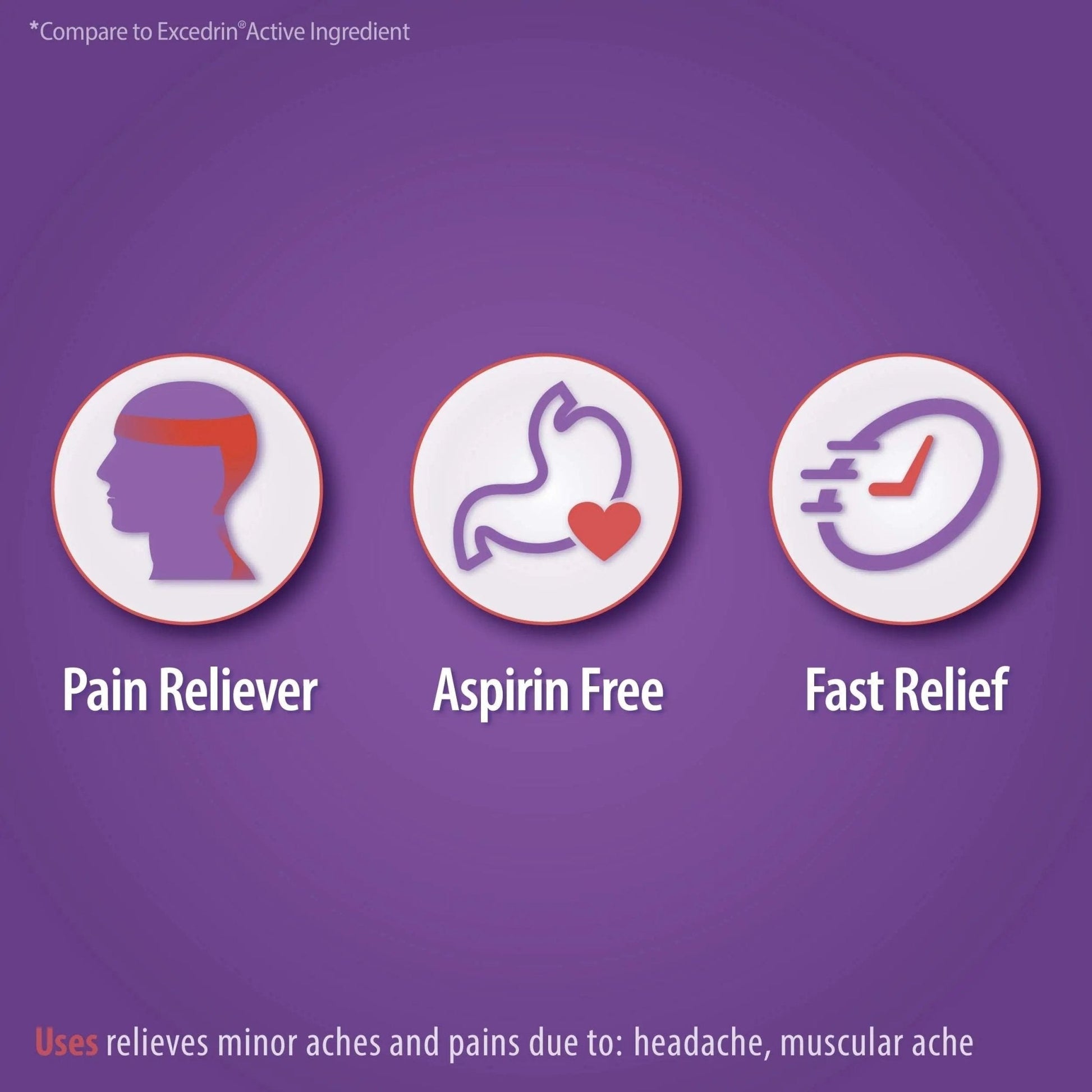 HealthA2Z® Tension Headache Relief | Acetaminophen 500mg | Caffeine 65mg | Pain Reliever Aid | Aspirin Free (200 caplets (Pack of 1)) - Maple Wellness Supplements