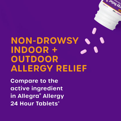 HealthCareAisle Allergy Relief - Fexofenadine Hydrochloride Tablets USP, 180 mg, 90 Tablets, Allergy Medication, Non-Drowsy 24-Hour Relief - Maple Wellness Supplements