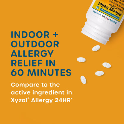 HealthCareAisle Allergy Relief - Levocetirizine Dihydrochloride Tablets USP, 5 mg, 160 Tablets, Original Prescription Strength Allergy Medication, 24-Hour Relief, 80 Count (Pack of 2) - Maple Wellness Supplements