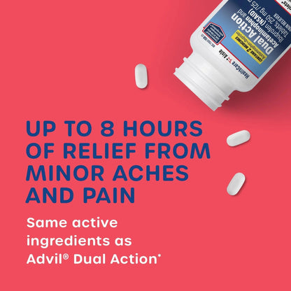 HealthCareAisle Dual Action Acetaminophen and Ibuprofen (NSAID) Tablets, 250 mg /125 mg Pain Reliever - 250ct Caplets - Maple Wellness Supplements