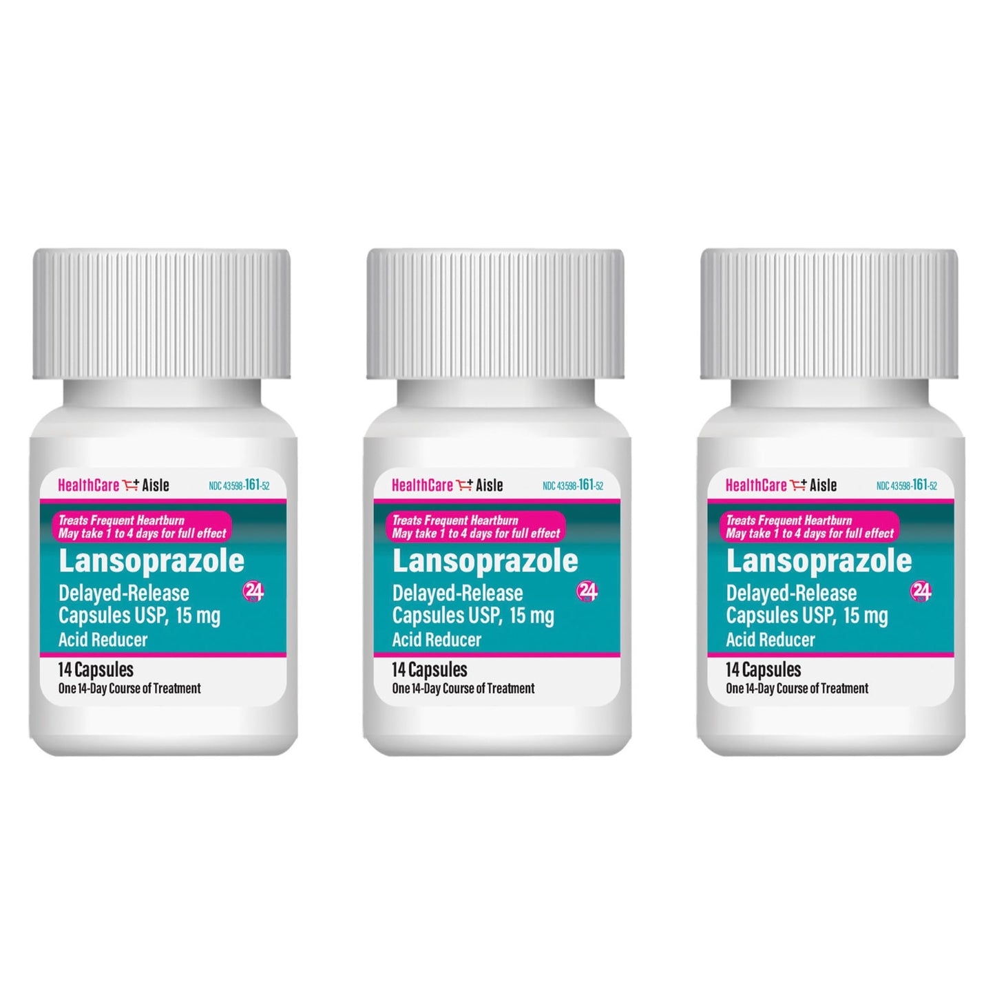 HealthCareAisle Lansoprazole 15 mg - 42 Delayed-Release Capsules - Acid Reducer, Treats Frequent Heartburn - Maple Wellness Supplements