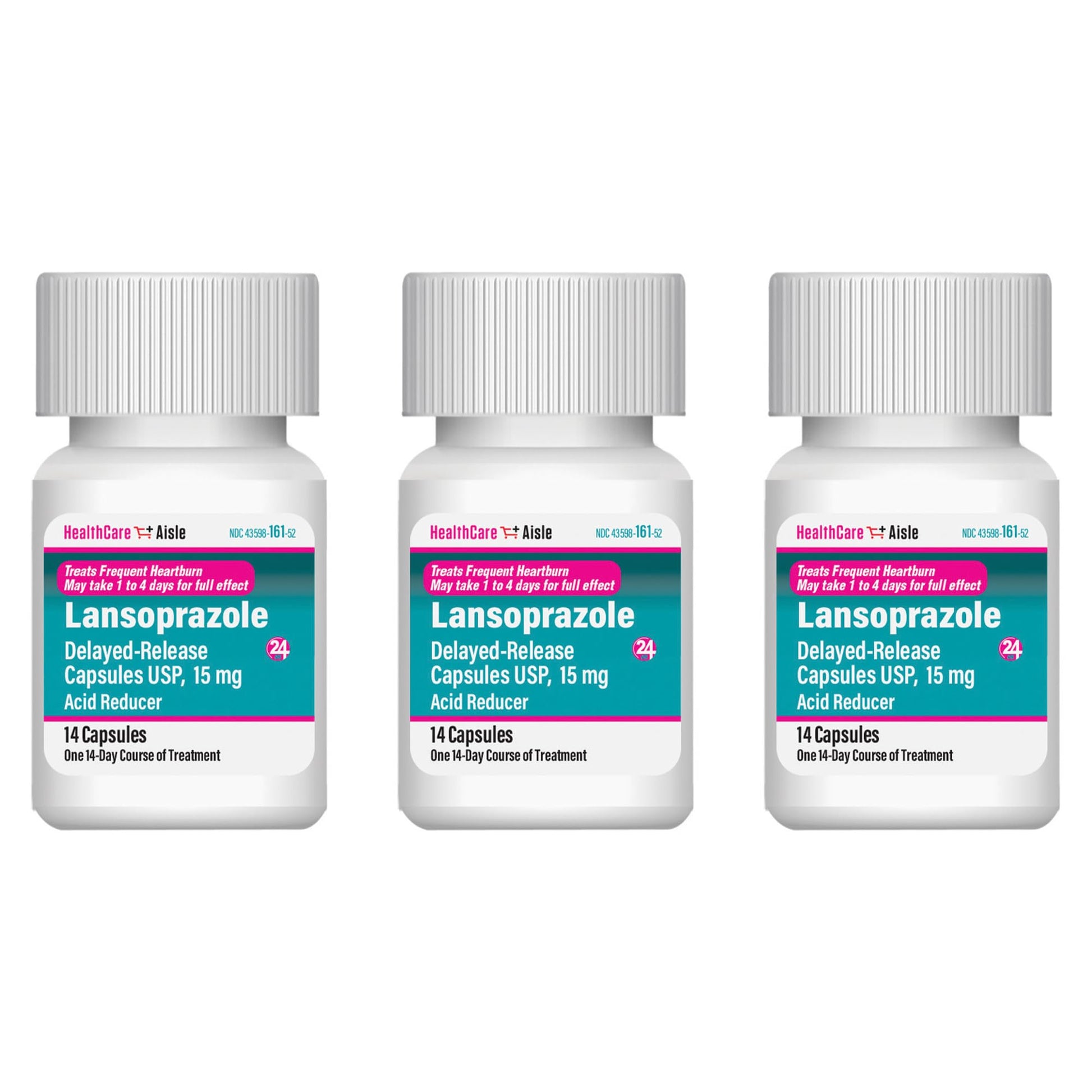 HealthCareAisle Lansoprazole 15 mg - 42 Delayed-Release Capsules - Acid Reducer, Treats Frequent Heartburn - Maple Wellness Supplements
