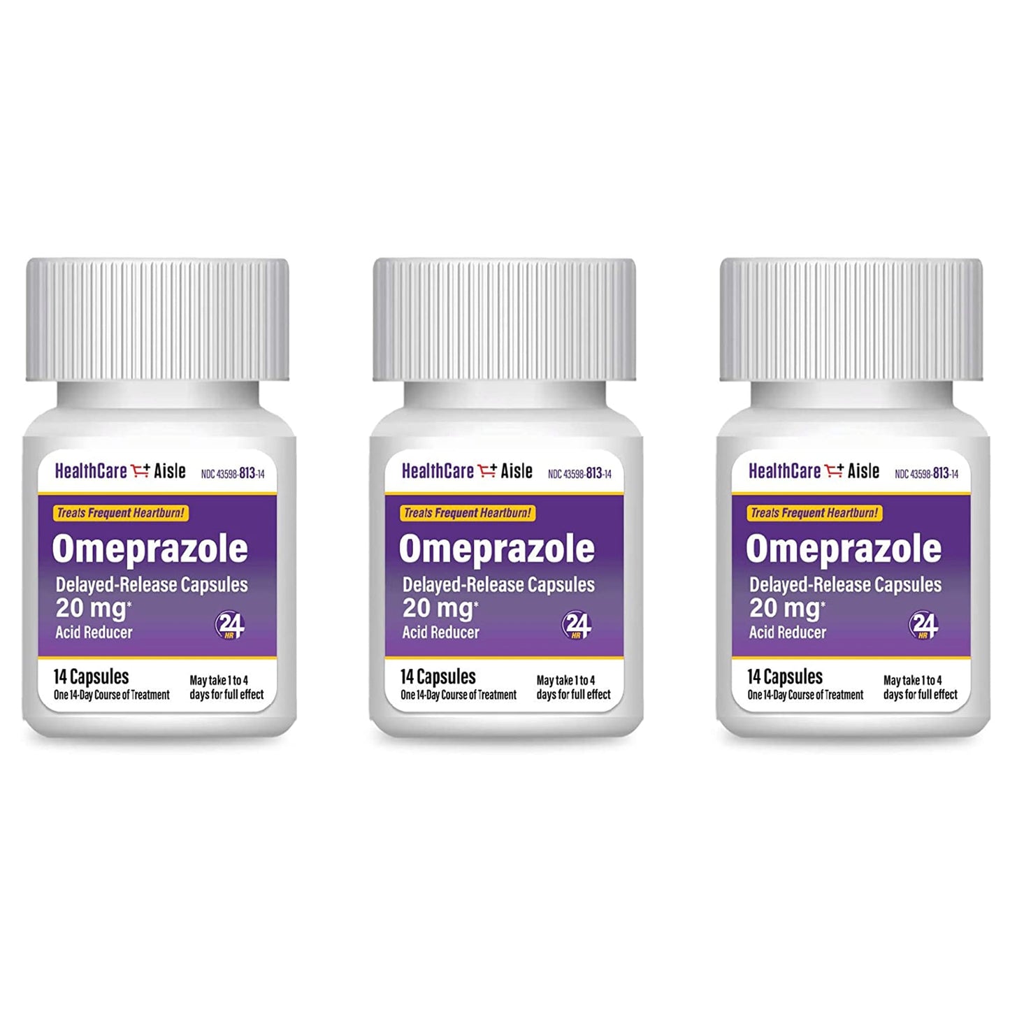 HealthCareAisle Omeprazole 20 mg, 42 Delayed-Release Capsules - Acid Reducer, Treats Frequent Heartburn, 42 Count (Pack of 1) - Maple Wellness Supplements