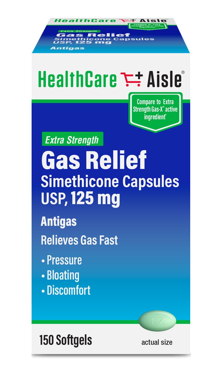 HealthCareAisle Simethicone Capsules 125 mg 150 ct - Maple Wellness Supplements