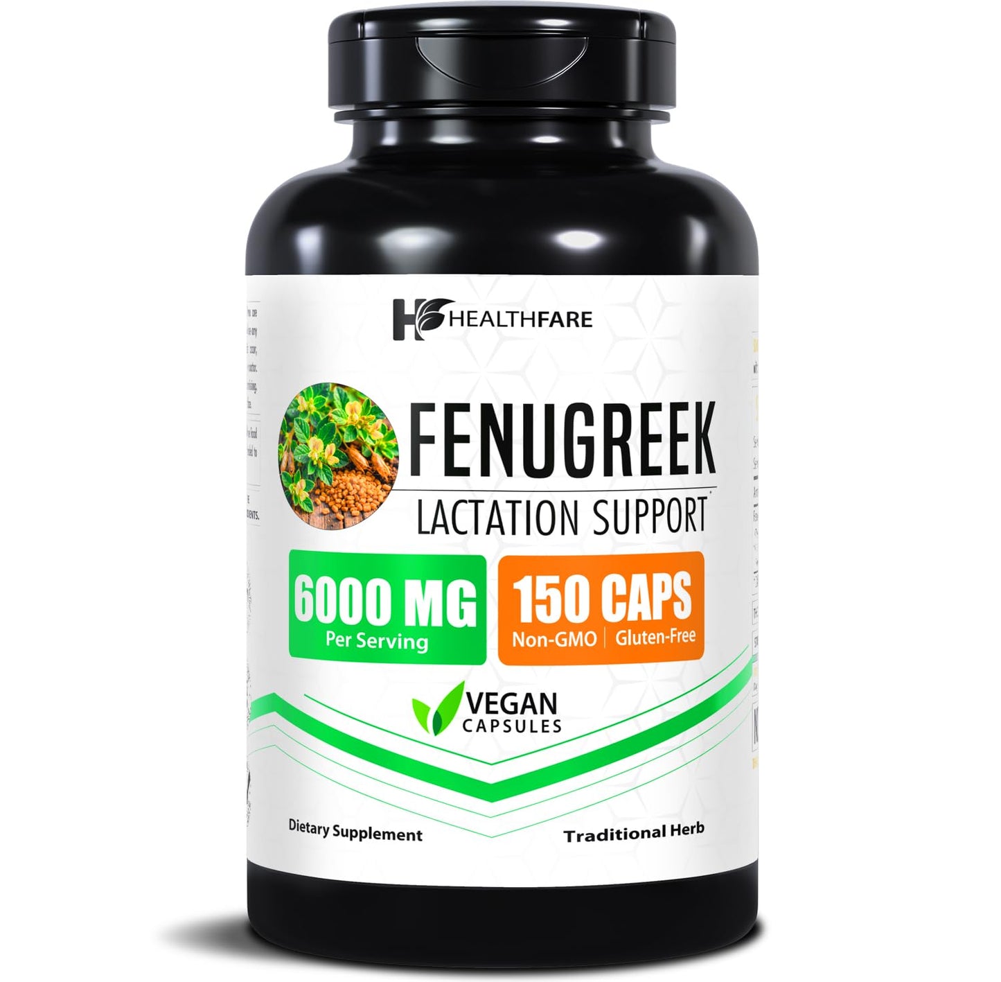 Healthfare Fenugreek Seed Extract 6000mg | 150 Vegan Capsules | Concentrated Herbal Supplement | Non-GMO, Gluten-Free | Made in USA - Maple Wellness Supplements