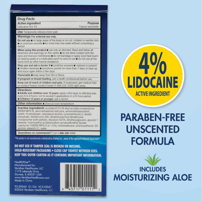 HealthWise 4% Lidocaine Roll-On | OTC Strength | Pain Relief Liquid | 2.5 oz. 73 mL | Non-Greasy, Unscented Formula | Topical Anesthetic - Maple Wellness Supplements