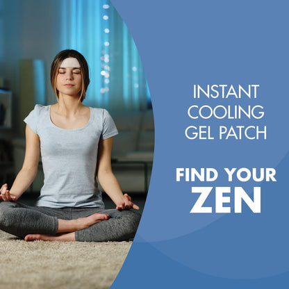 HealthWise Instant Cool Gel Patches | Migraine & Fever Relief | 12-Count | 4.75” x 2” | Soothing Menthol Vapors | Non-Medicated Formula - Maple Wellness Supplements