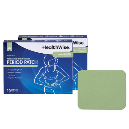 HealthWise Menstrual Pain Relief Bundle | Twenty 10% Menthol + Eucalyptus Period Patches | Generous XL Size Patch | Natural, Therapeutic Care at Home - Maple Wellness Supplements