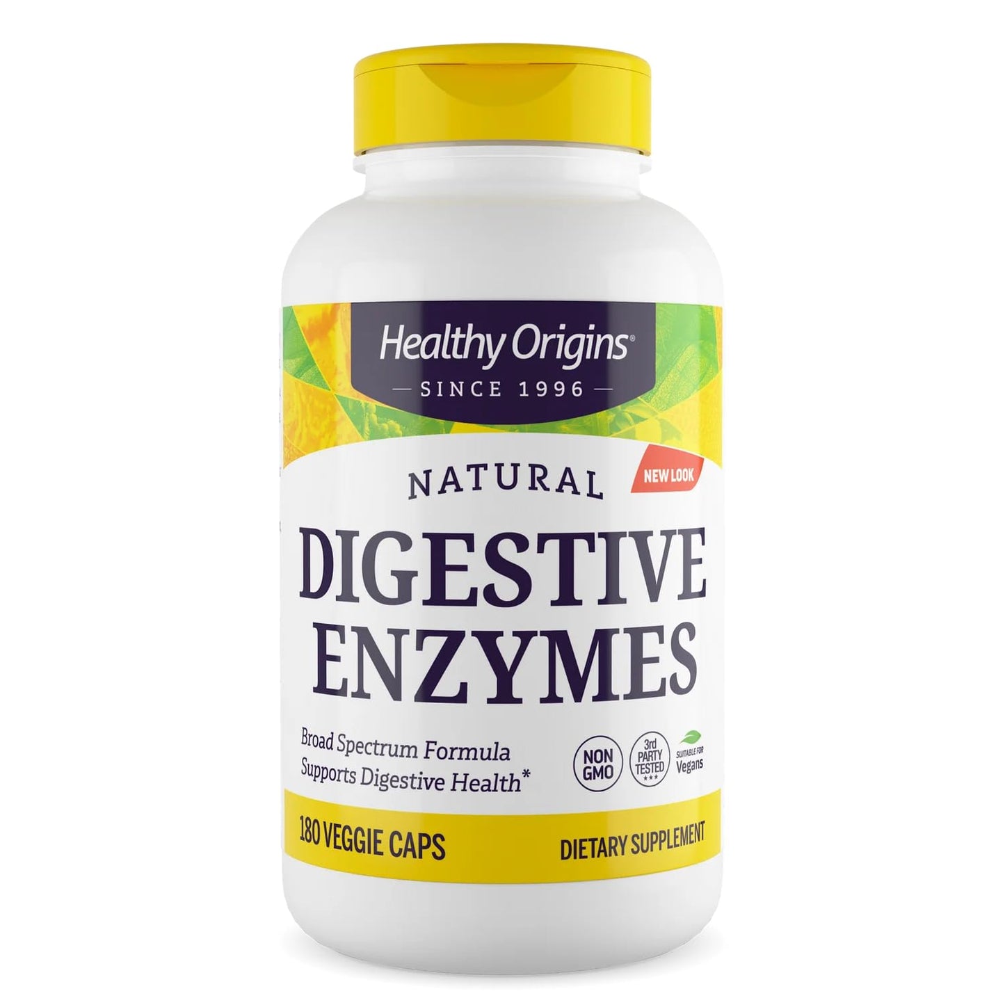 Healthy Origins Digestive Enzymes, 180 Veggie Capsules - Broad Spectrum, Multi-Enzyme Blend with Protease, Amylase & Lipase - Supports GI Comfort - Maple Wellness Supplements