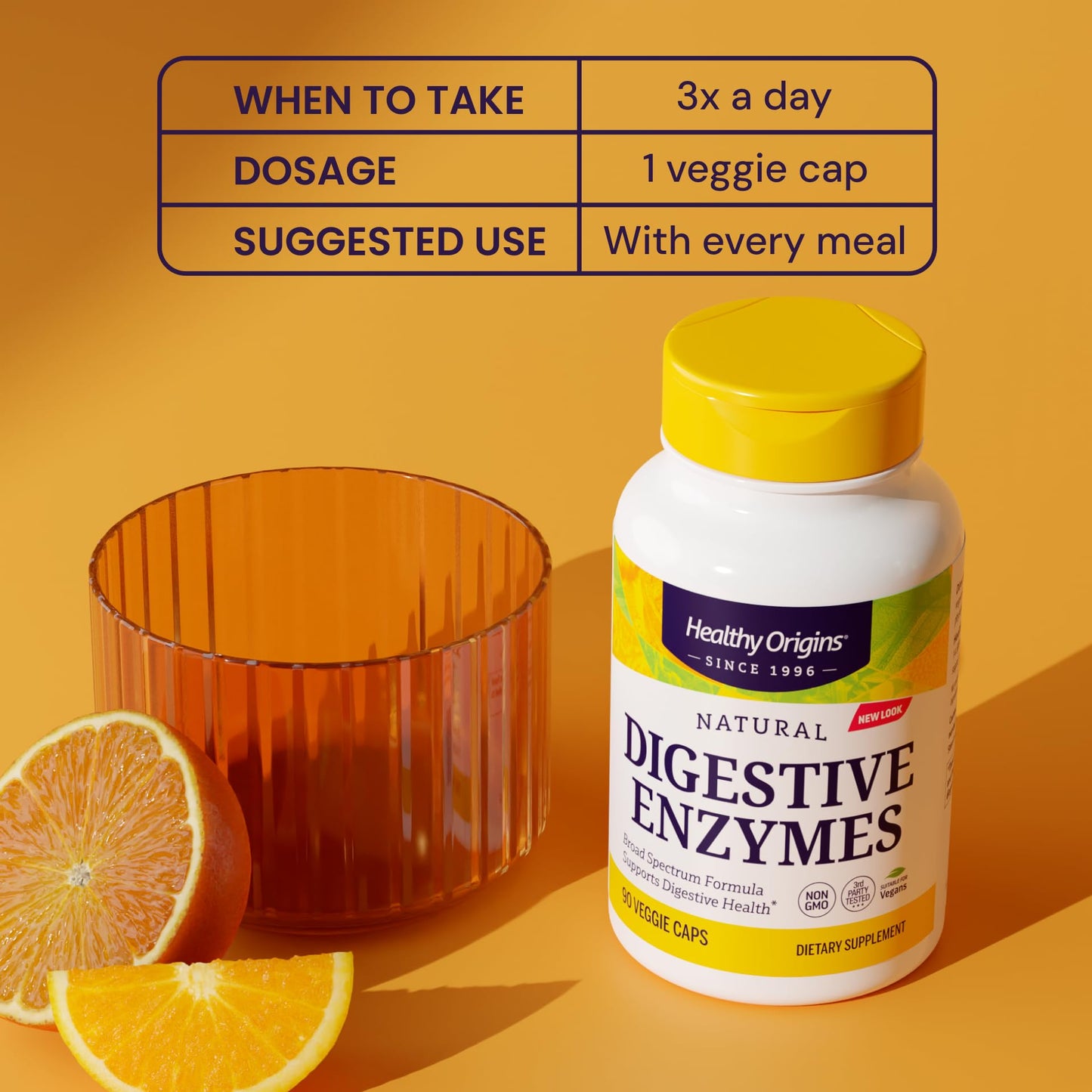 Healthy Origins Digestive Enzymes, 90 Veggie Capsules - Broad Spectrum, Multi-Enzyme Blend with Protease, Amylase & Lipase - Supports GI Comfort, - Maple Wellness Supplements