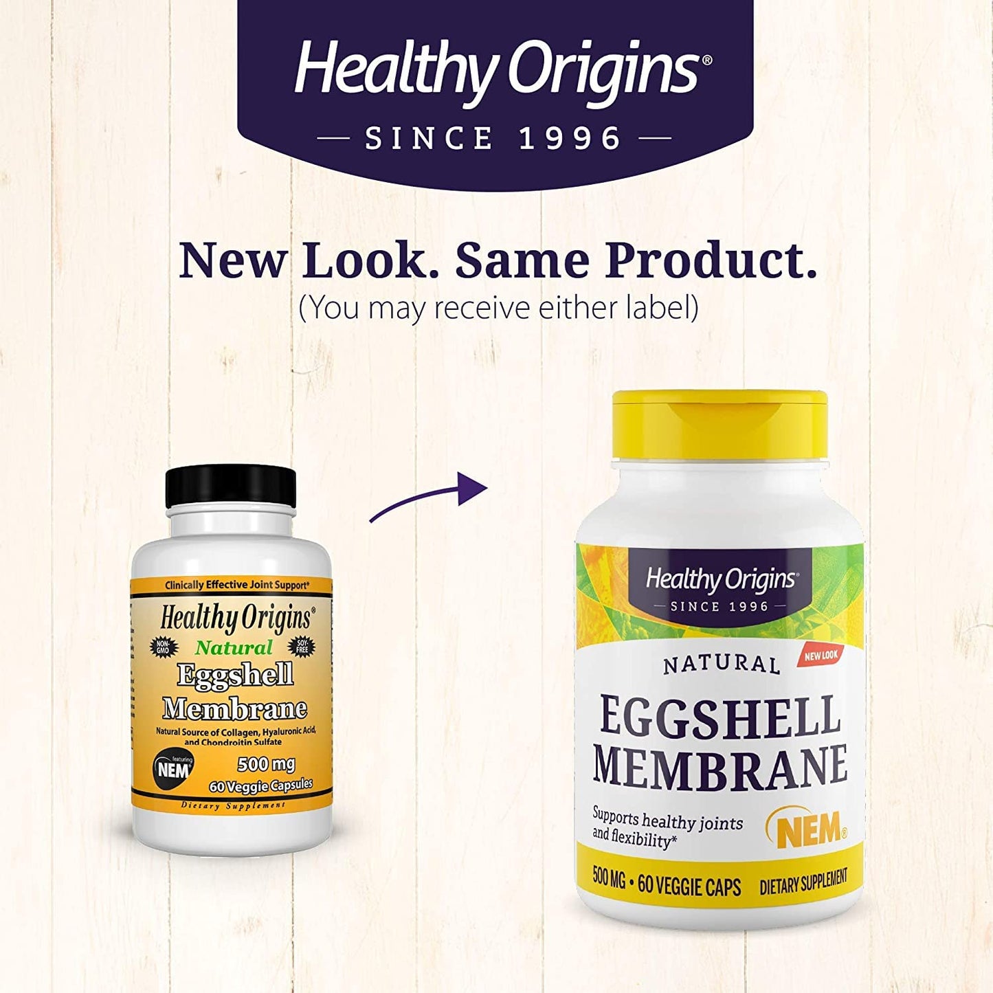 Healthy Origins Eggshell Membrane (NEM), 500 mg - Natural Collagen and Joint Support - Maple Wellness Supplements