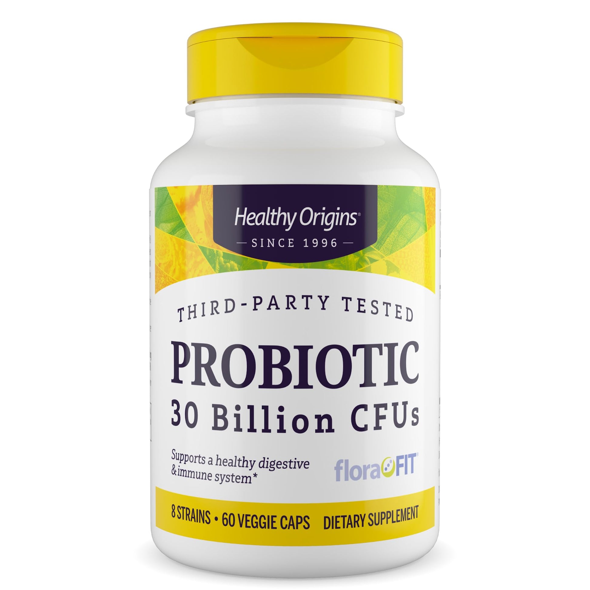 Healthy Origins Probiotic 30 Billion CFUs, 60 Veggie Capsules - 8 Clinically Studied Strains Including Lactobacillus & Bifidobacterium - Supports Microbiom - Maple Wellness Supplements