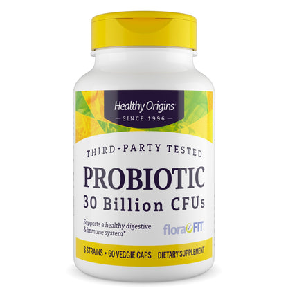 Healthy Origins Probiotic 30 Billion CFUs, 60 Veggie Capsules - 8 Clinically Studied Strains Including Lactobacillus & Bifidobacterium - Supports Microbiom - Maple Wellness Supplements