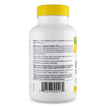 Healthy Origins Probiotic 30 Billion CFU's (Shelf Stable, Non-GMO, Gluten Free, Digestive Health, Gut Health, Immune Support), 150 Veggie Caps - Maple Wellness Supplements