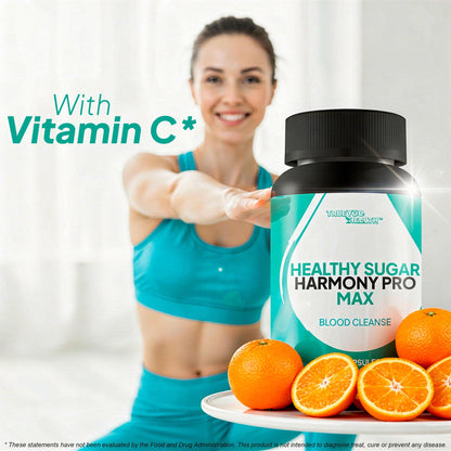 Healthy Sugar Harmony Pro Max - Our Best Blood Cleansing Formula - Support Healthy Sugar Balance & Immune Health with This Premium Blood Support Supplement - Bloodflow & Cardiovascular Support - Maple Wellness Supplements