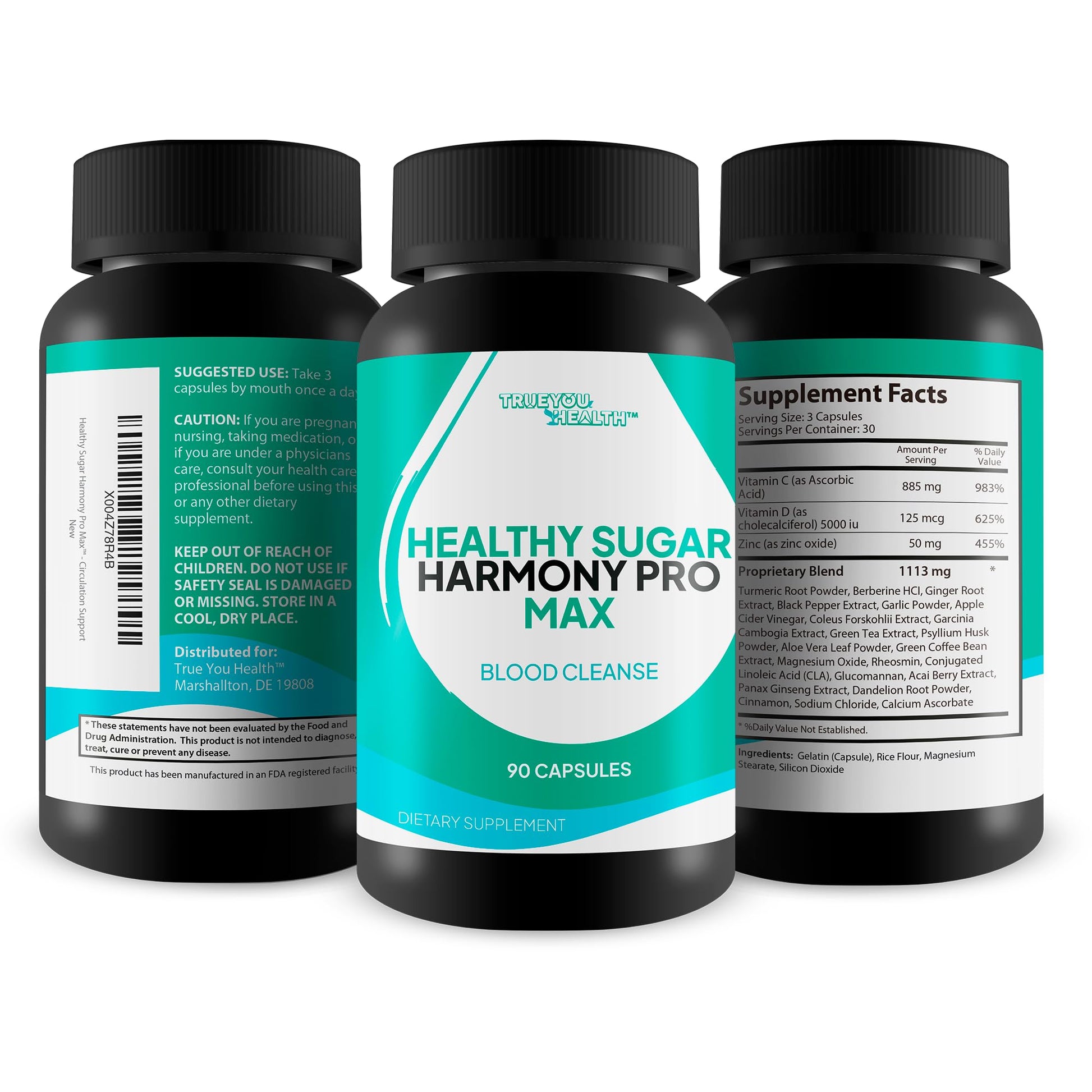 Healthy Sugar Harmony Pro Max - Our Best Blood Cleansing Formula - Support Healthy Sugar Balance & Immune Health with This Premium Blood Support Supplement - Bloodflow & Cardiovascular Support - Maple Wellness Supplements