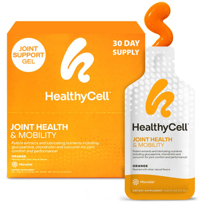 Healthycell Joint Health & Mobility Daily Liquid Supplement - Joint Support Supplement, Inflammation Response, Cartilage & Flexibility with Curcumin, Glucosamine & Chondroitin - 30 Gel Packs - Maple Wellness Supplements