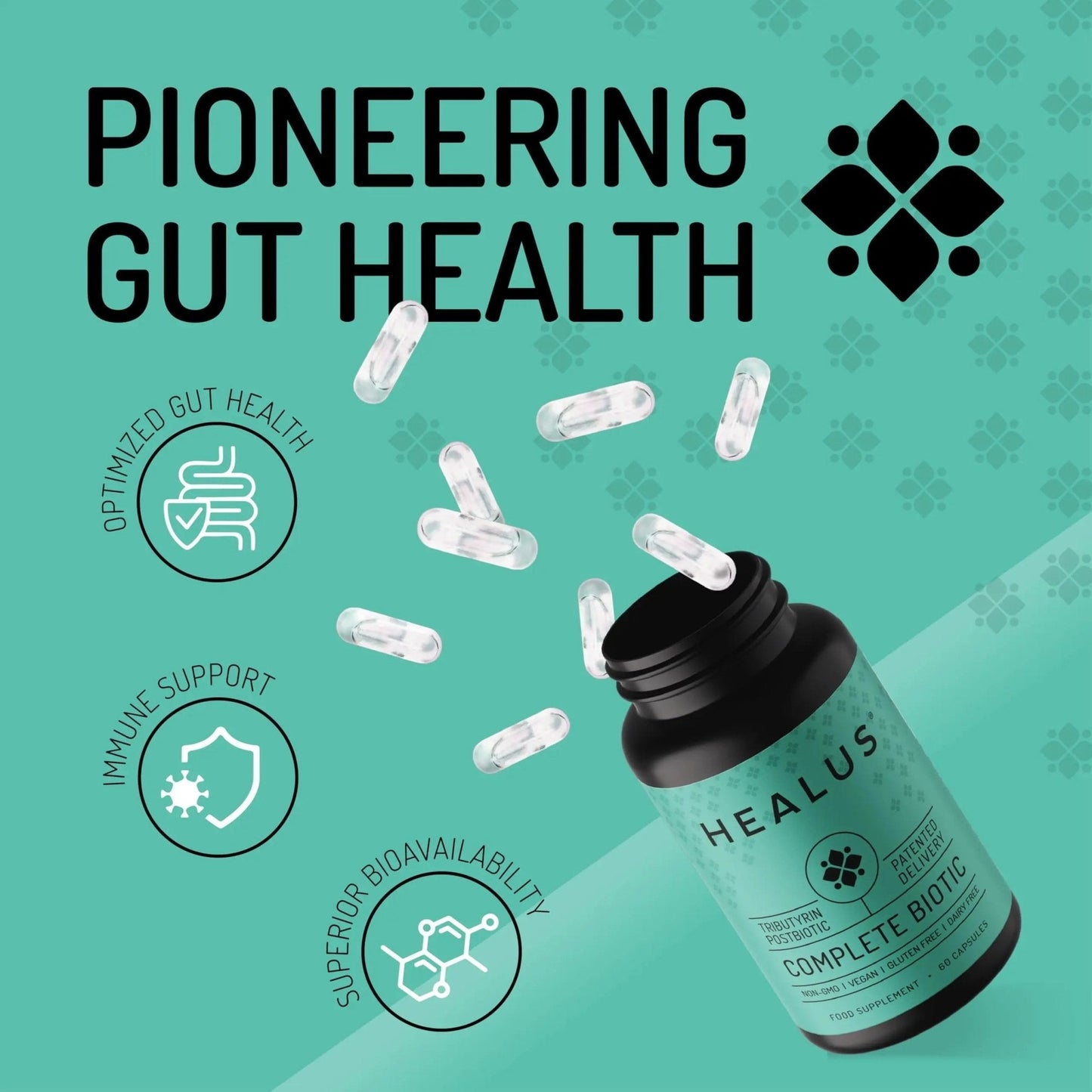 Healus Complete Biotic - Postbiotic Tributyrin Supplement - Postbiotics for Gut Health - Butyrate Gut Health Supplement - Maple Wellness Supplements