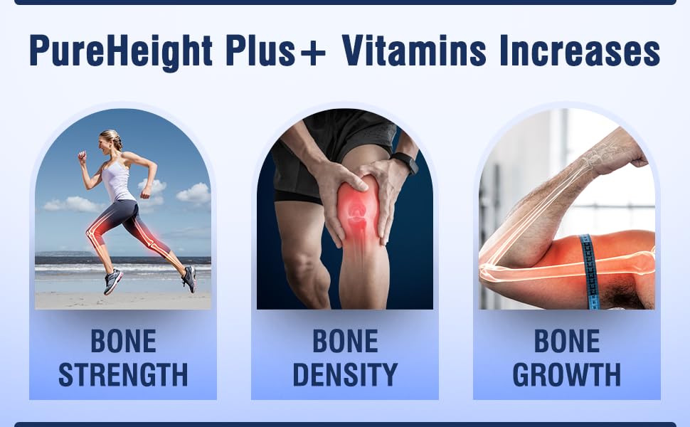Height Growth Vitamins Grow Taller - Increase Bone Strength Bone Density Bone Growth - Maple Wellness Supplements