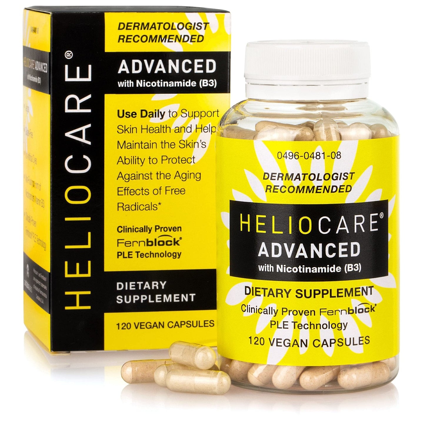 Heliocare Advanced Niacin B3 Supplement: Fernblock PLE Extract 240mg Per Serving - Supports Skin Cell Health W/Antioxidant - Maple Wellness Supplements