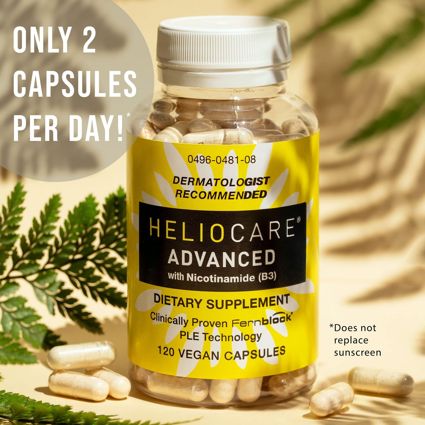 Heliocare Advanced Niacin B3 Supplement: Fernblock PLE Extract 240mg Per Serving - Supports Skin Cell Health W/Antioxidant - Maple Wellness Supplements