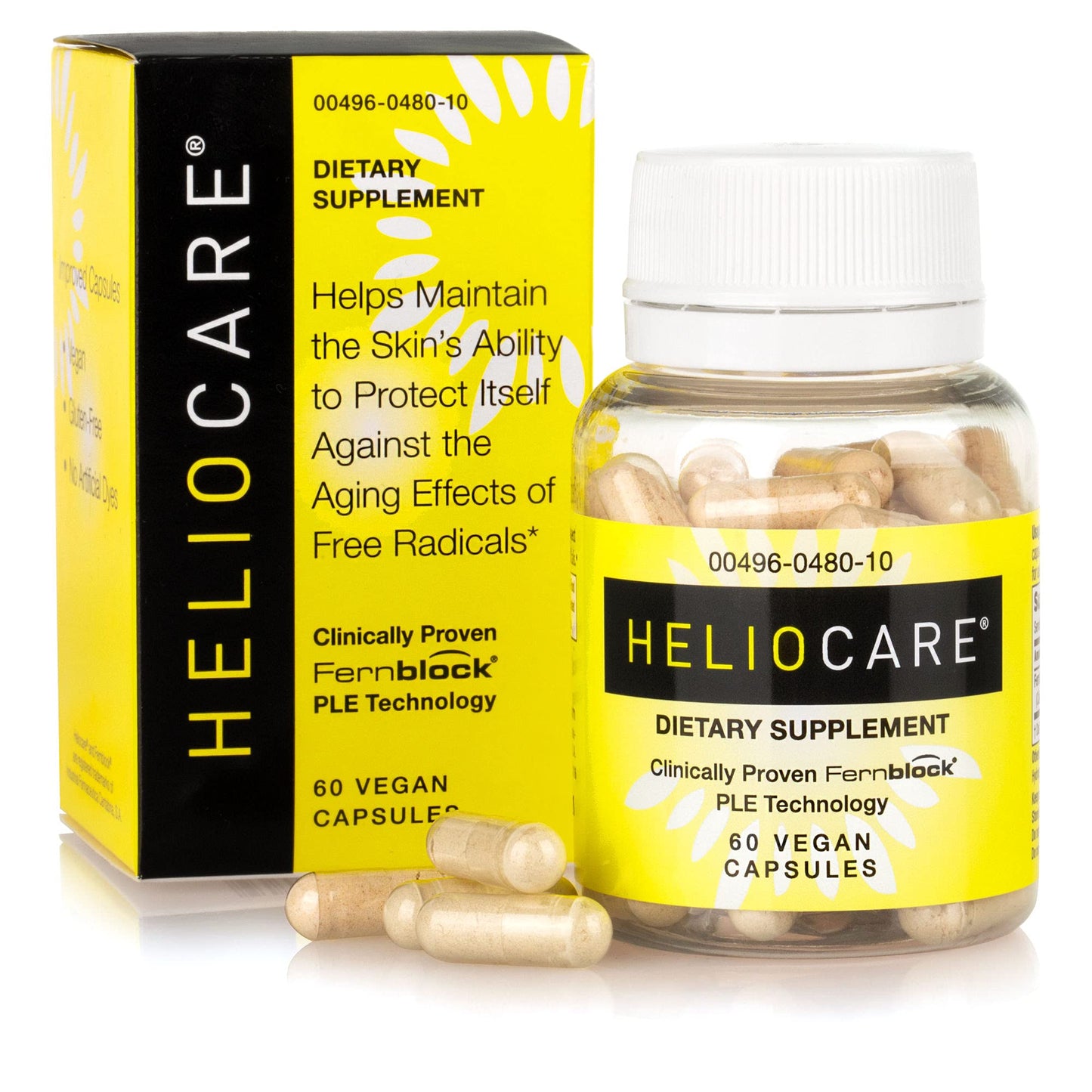 Heliocare Skin Care Dietary Supplement: 240mg Polypodium Leucotomos Extract Pills - Antioxidant Rich Formula with Fernblock - Maple Wellness Supplements