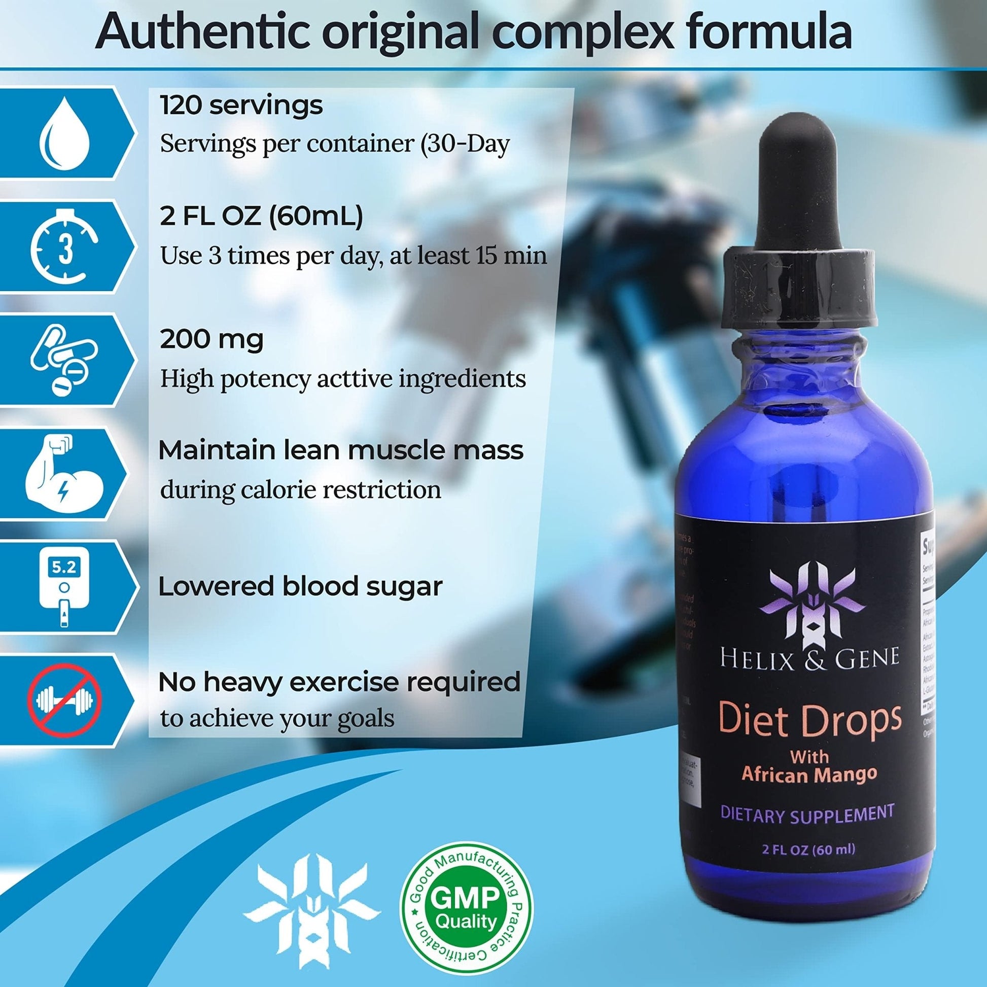 Helix & Gene Appetite Diet Drops Mango Flavor | Fast Weight Loss | Natural Metabolism - Maple Wellness Supplements