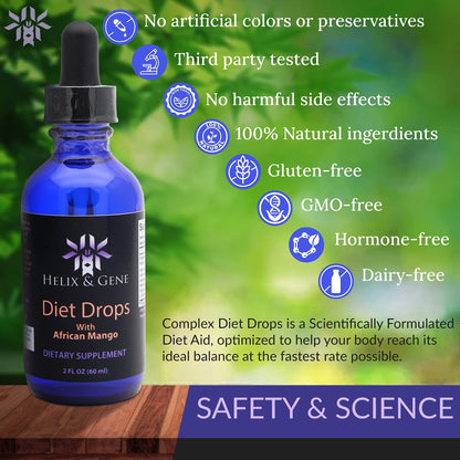 Helix & Gene Appetite Diet Drops Mango Flavor | Fast Weight Loss | Natural Metabolism - Maple Wellness Supplements