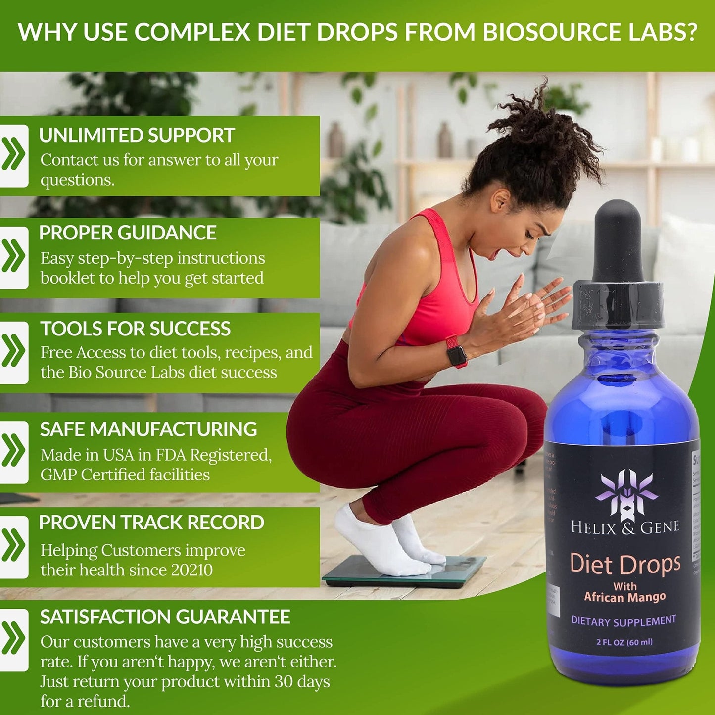 Helix & Gene Appetite Diet Drops Mango Flavor | Fast Weight Loss | Natural Metabolism - Maple Wellness Supplements