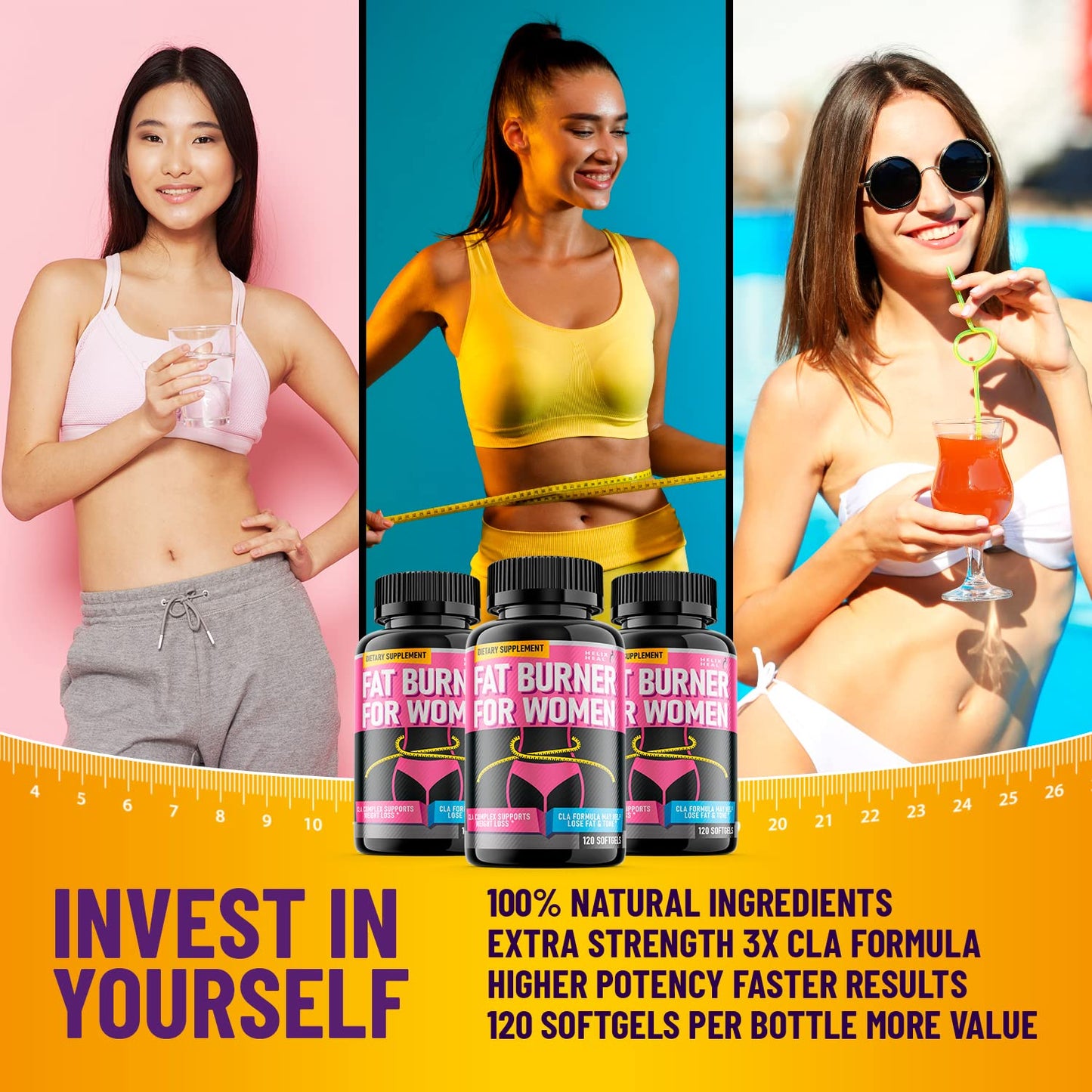 Helix Heal Belly Fat Burner for Women - Lose Stomach Fat w/Softgel Diet Pills - Maple Wellness Supplements