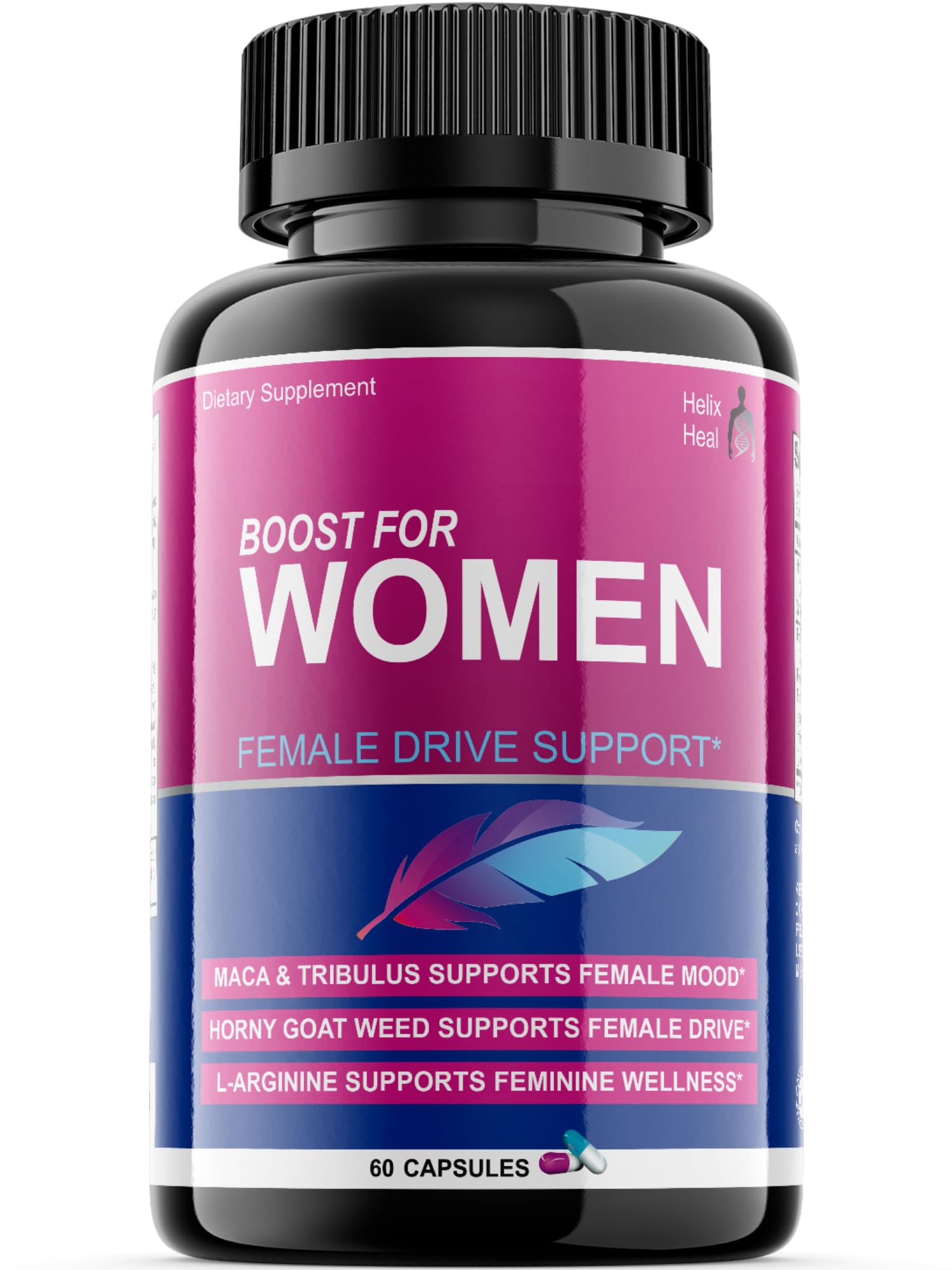 Helix Heal Libido Booster for Women Fast Acting with Horny Goat Weed - Female Desire Pills with Maca Root, Tribulus Terrestris, Ginseng and Hornygoatweed Women - Hormone Balance, Made in USA (60 ct) - Maple Wellness Supplements