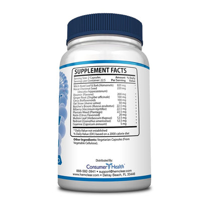 HemClear for Hemorrhoids - Vegan Formula for Hemorrhoid Relief & Vascular Health - Maximum Strength 2 Bottle 90 Capsules - Maple Wellness Supplements