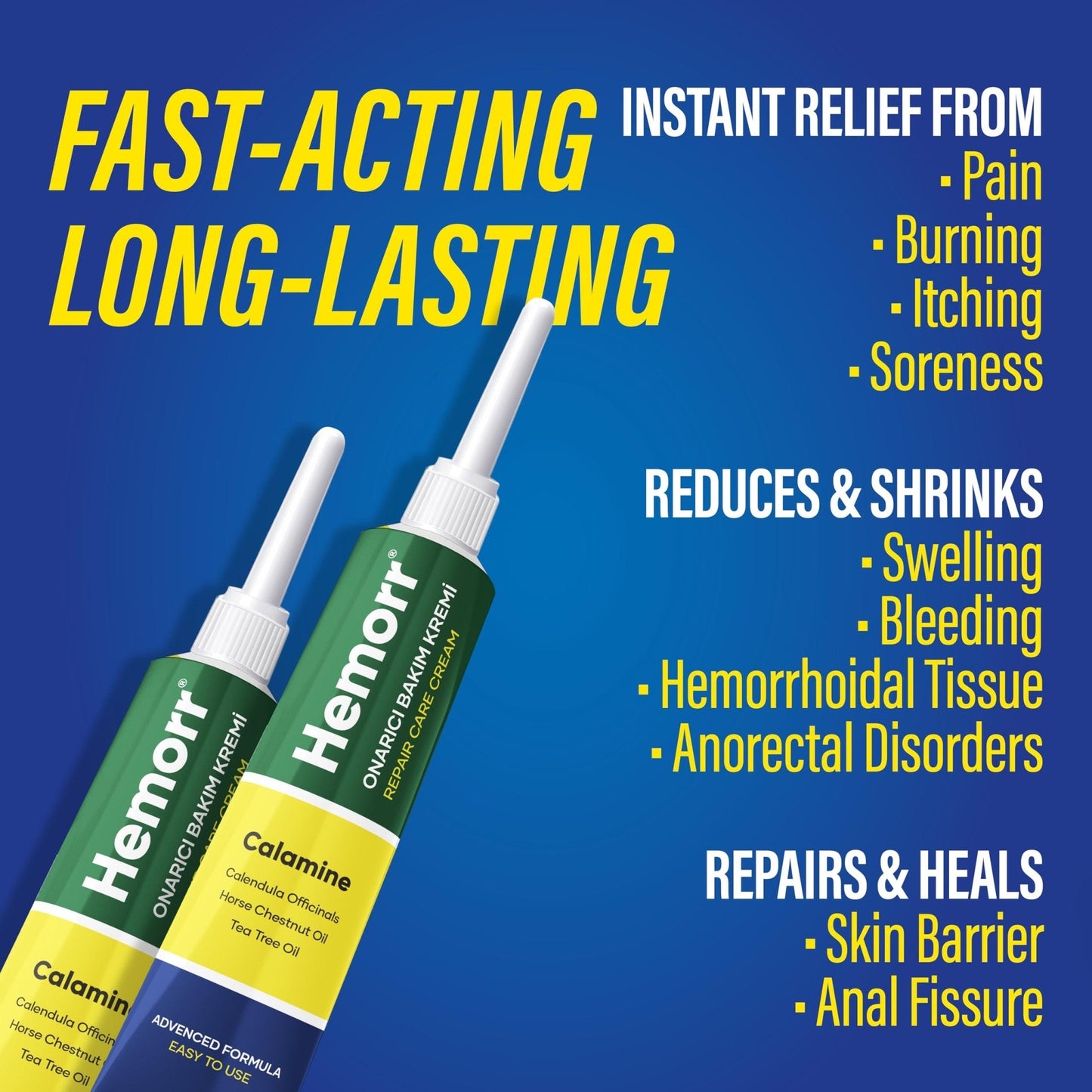 Hemorr Hemorrhoid Treatment Cream with Horse Chestnut, Calendula Oil, Zinc Oxide & Tea Tree Oil – Fast Relief for Pain, Swelling, Itching & Discomfort – Natural Healing & Soothing Formula 1.69 Oz - Maple Wellness Supplements
