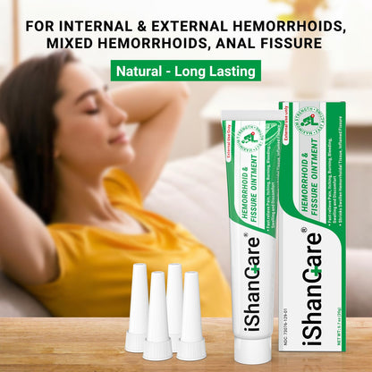 Hemorrhoid Cream, Hemorrhoid & Fissure Treatment Ointment Extra Strength, Relief Anal Pain, Itching, Bleeding, Swelling, Discomfort, Natural Herbs Fast Acting Ingredients, Contains Vitamin E - Maple Wellness Supplements