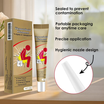 Hemorrhoid Cream, Herbal Hemorrhoid Ointment, Natural Itching & Burning Relief Hemorrhoidal Cream, External Discomfort Support for Men Women 20g - Maple Wellness Supplements