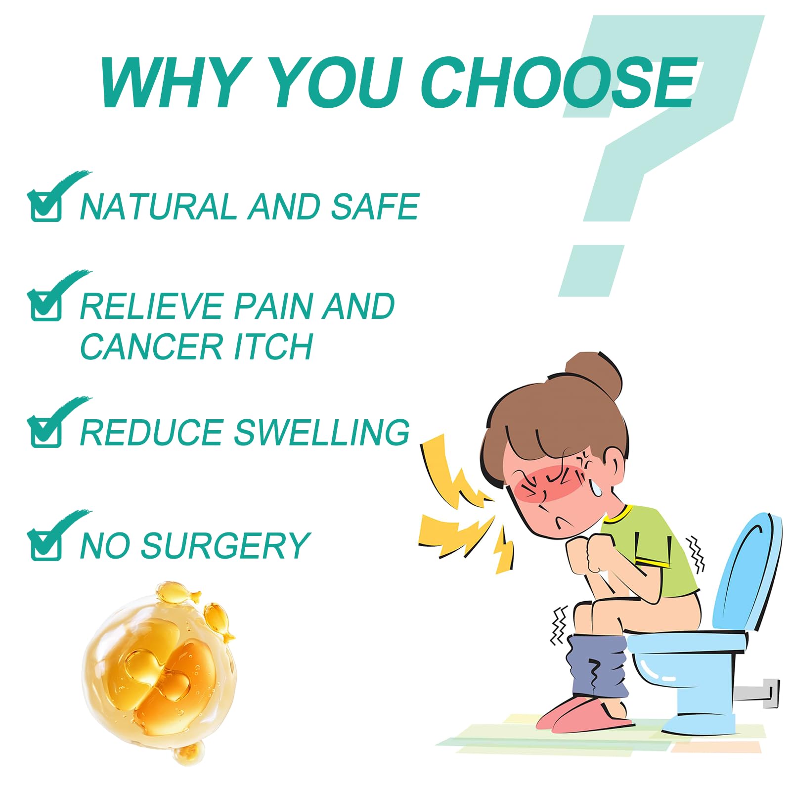 Hemorrhoid Cream, Herbal Hemorrhoid Ointment, Natural Itching & Burning Relief Hemorrhoidal Cream, External Discomfort Support for Men Women 20g - Maple Wellness Supplements