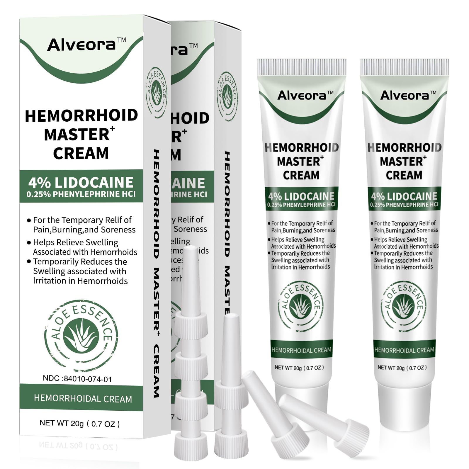 Hemorrhoid & Fissure Ointment, Hemorrhoid Treatment and Hemorrhoid Cream with Lidocaine 4% and Phenylephrine HCI for Fast Relief of Pain, Swelling, Itching, Burning, Hemorrhoidal treatment, 2 Pack-HH - Maple Wellness Supplements