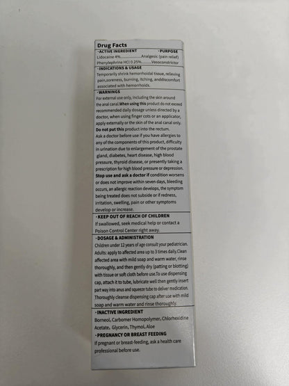 Hemorrhoid & Fissure Ointment, Hemorrhoid Treatment and Hemorrhoid Cream with Lidocaine 4% and Phenylephrine HCI for Fast Relief of Pain, Swelling, Itching, Burning, Hemorrhoidal treatment, 2 Pack-HH - Maple Wellness Supplements