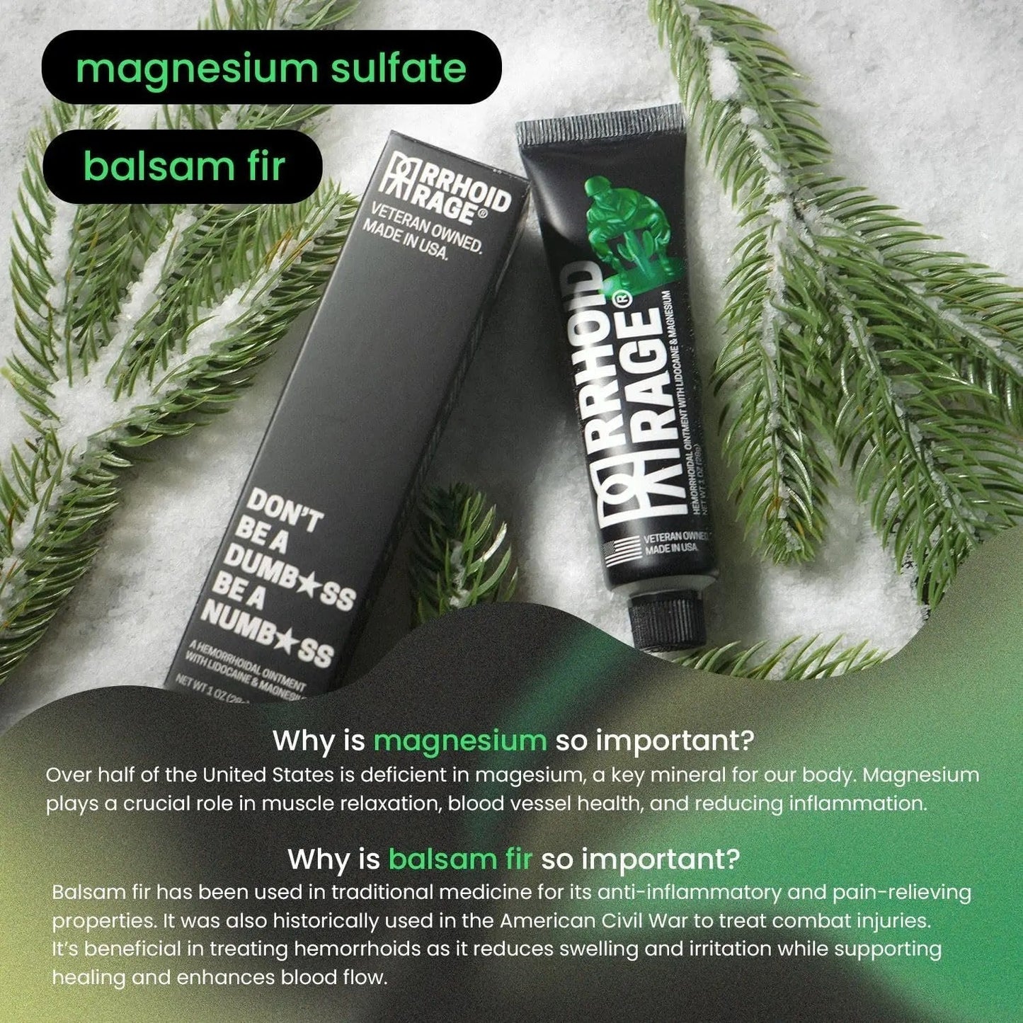 Hemorrhoid Ointment - Fissure and Hemorrhoid Treatment with Lidocaine, Aloe Extract, Magnesium Sulfate, Balsam Fir, Fast Acting Hemorrhoid Cream for Itching, Swelling and Maximum Pain Relief (1-Pack) - Maple Wellness Supplements