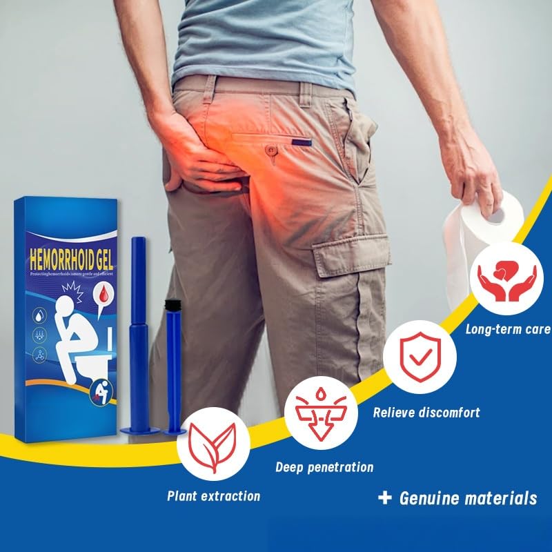 Hemorrhoid Relief Gel with 3 Disposable Applicators - Fast Soothing Cream for Itching & Swelling - Internal & External Treatment (Pack of 3) - Maple Wellness Supplements