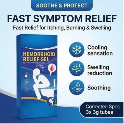 Hemorrhoid Relief Gel with 3 Disposable Applicators - Fast Soothing Cream for Itching & Swelling - Internal & External Treatment (Pack of 3) - Maple Wellness Supplements