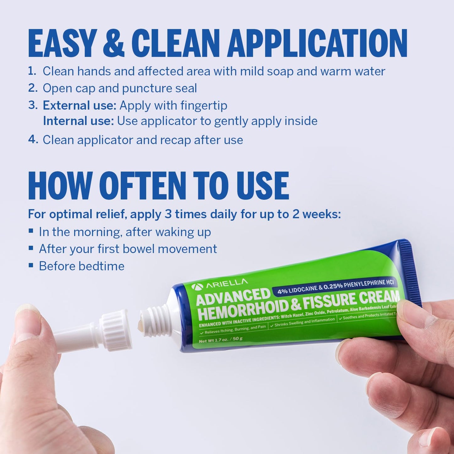 Hemorrhoid Treatment Fissure Lidocaine Cream: Advanced Numbing Ointment with Phenylephrine HCI - Fast Acting Natural Strength Soothing Relief of Pain Swelling Discomfort Itching (1.7 Oz, Witch Hazel) - Maple Wellness Supplements