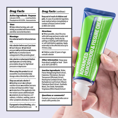 Hemorrhoid Treatment Fissure Lidocaine Cream: Advanced Numbing Ointment with Phenylephrine HCI - Fast Acting Natural Strength Soothing Relief of Pain Swelling Discomfort Itching (1.7 Oz, Witch Hazel) - Maple Wellness Supplements