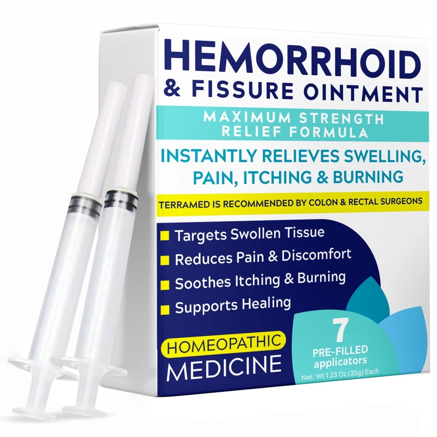 Hemorrhoid Treatment | Hemorrhoid Ointment | Hemorrhoid & Fissure Ointment | 7 Pre-Filled Applicators | Fast & Effective Relief | Reduces Swelling, Itching & Discomfort | Advanced Formula - Maple Wellness Supplements