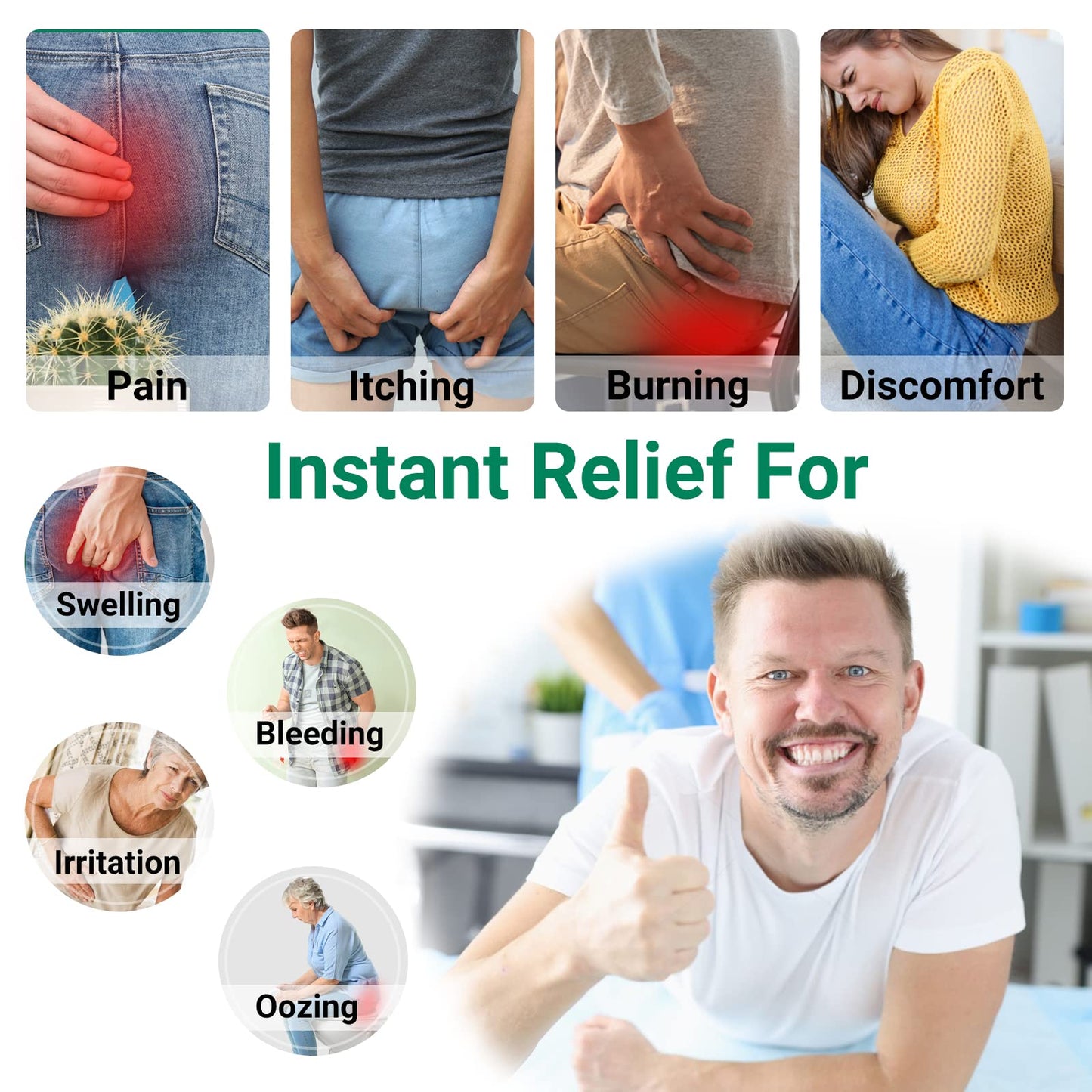 Hemorrhoid Treatment Ointment, Maximum Strength Treatment & Fast Relief for Pain, Itching, Burning, Swelling, Fissure, Bleeding, Discomfort, Long-Lasting Internal & External Hemorrhoid Cream, (2-Pack) - Maple Wellness Supplements