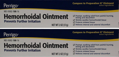 Hemorrhoidal Pain Relief Ointment Generic for Preparation H for Fast Relieves of Internal and External Hemorrhoid Symptoms 2 oz. Per Tube Pack of 2 Total 4 oz. - Maple Wellness Supplements